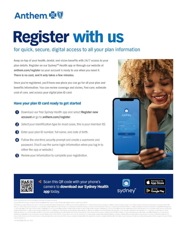 Register for Anthem Sydney Health App - Page 1