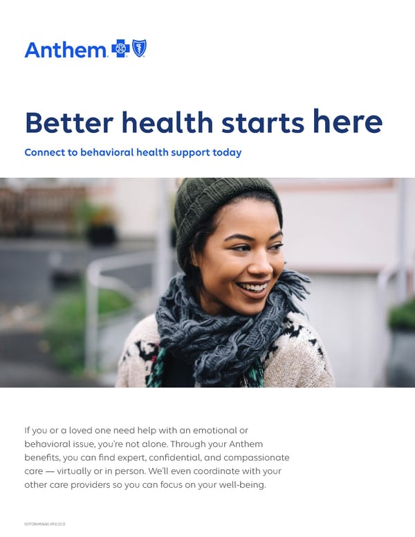 Better Health Starts Here - Anthem Behavioral Health Support - Page 1