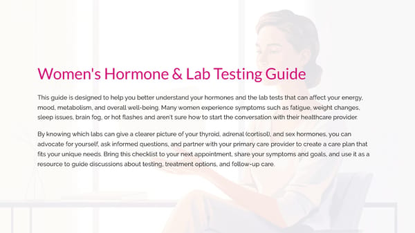 Women's Hormone & Lab Testing Guide - Page 1