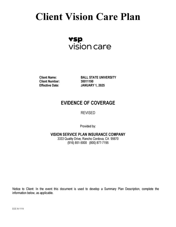 Certificate of Coverage - Page 1