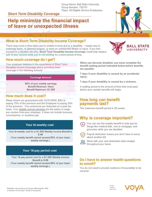 Short Term Disability Coverage Information - Page 1