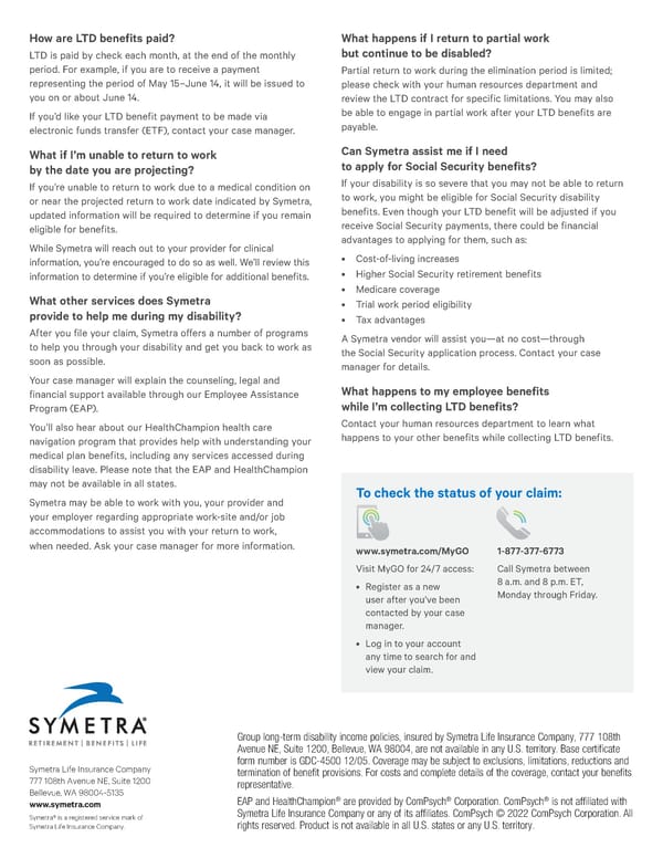 Filing Your Long-Term Disability Claim - Page 2