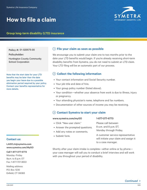 How to File an LTD Claim - Page 1