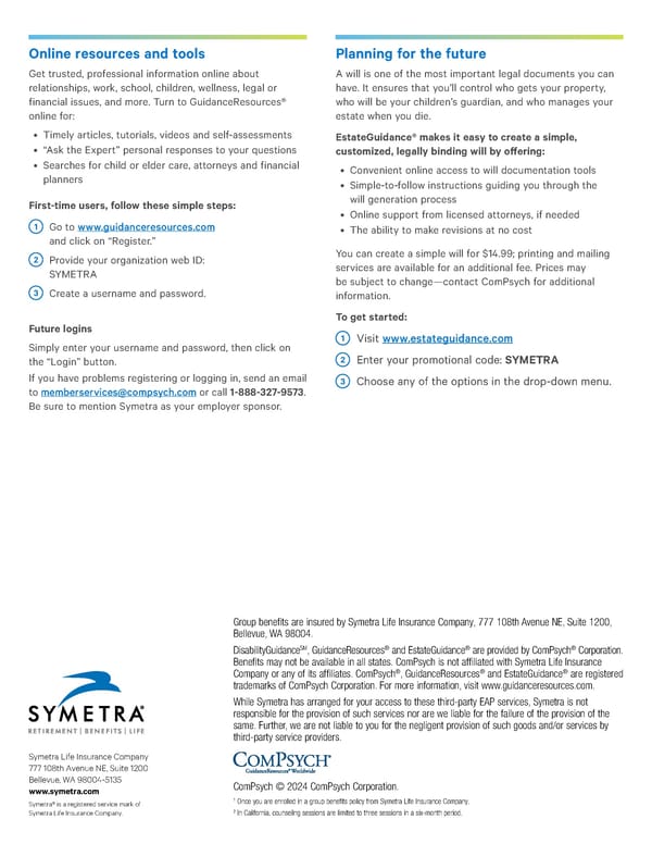 Symetra Support Employee Assistance Program Overview - Page 2