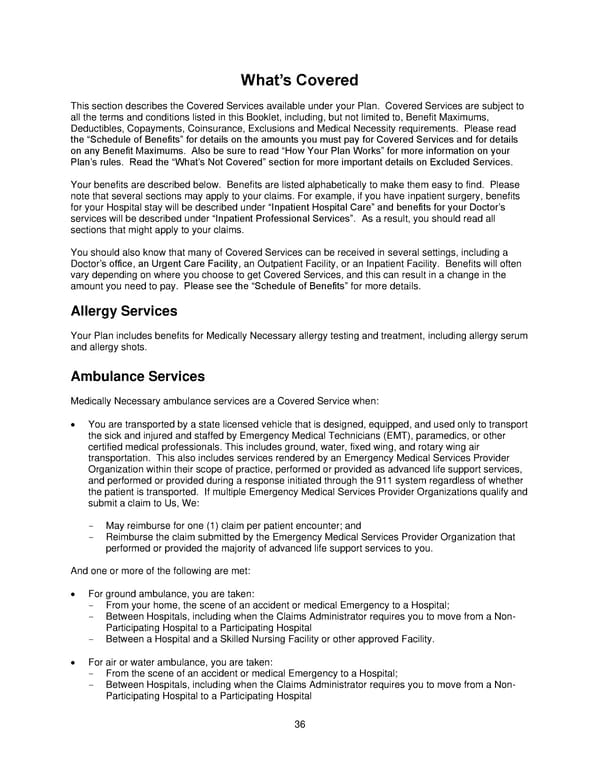 2025 Retiree Indemnity Plan Booklet - Page 37