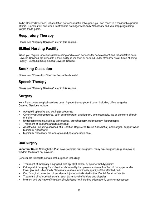 2025 Retiree Indemnity Plan Booklet - Page 56