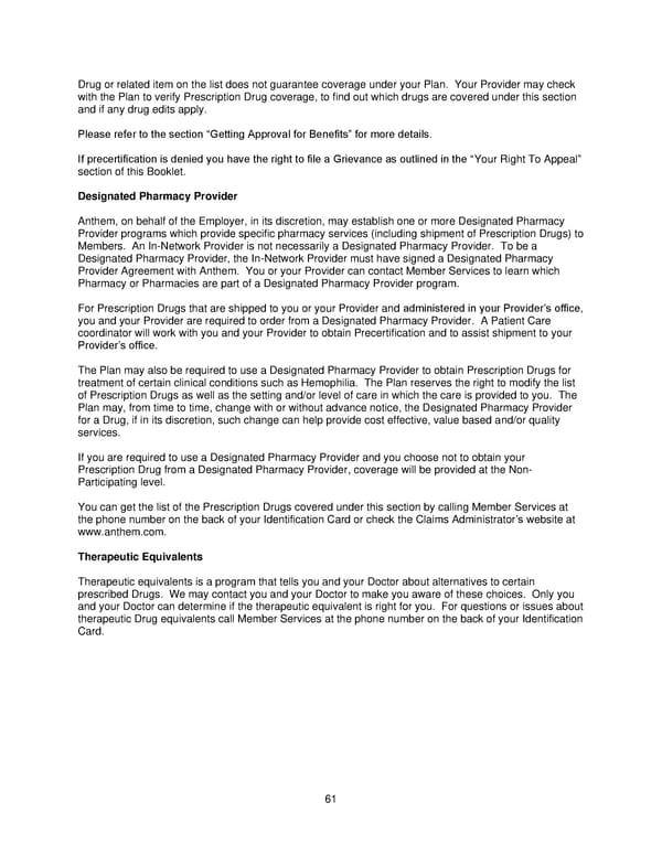 2025 Retiree Indemnity Plan Booklet - Page 62