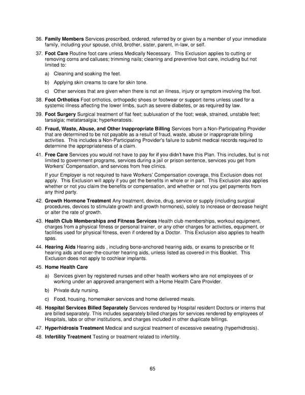 2025 Retiree Indemnity Plan Booklet - Page 66