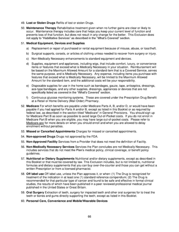 2025 Retiree Indemnity Plan Booklet - Page 67