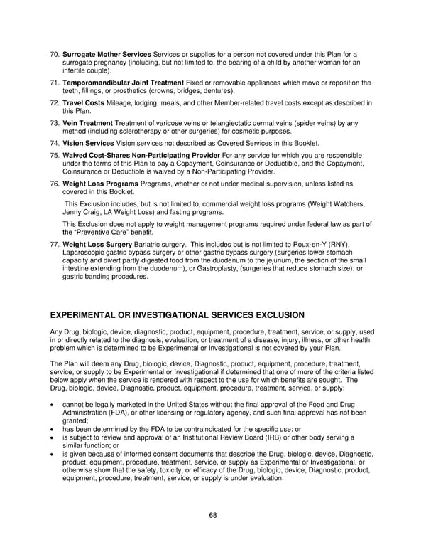 2025 Retiree Indemnity Plan Booklet - Page 69