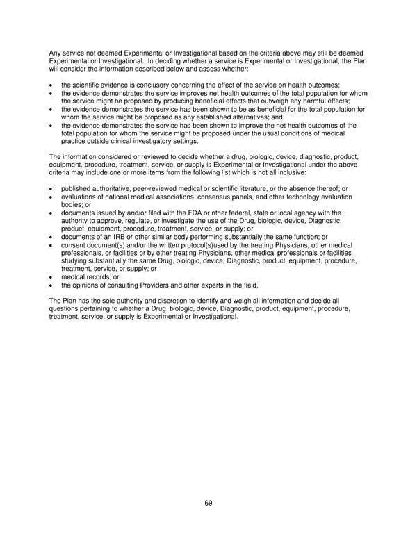 2025 Retiree Indemnity Plan Booklet - Page 70