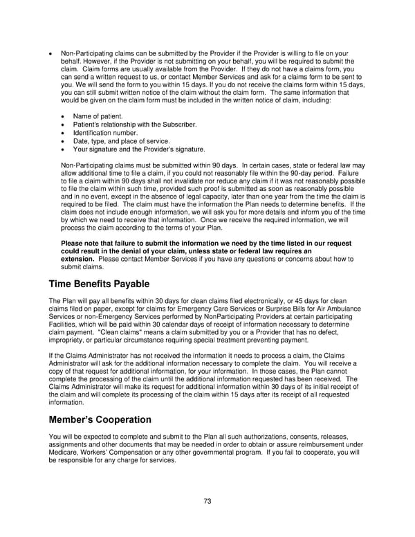2025 Retiree Indemnity Plan Booklet - Page 74