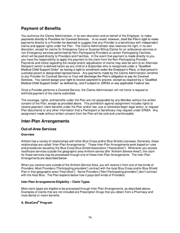 2025 Retiree Indemnity Plan Booklet - Page 75