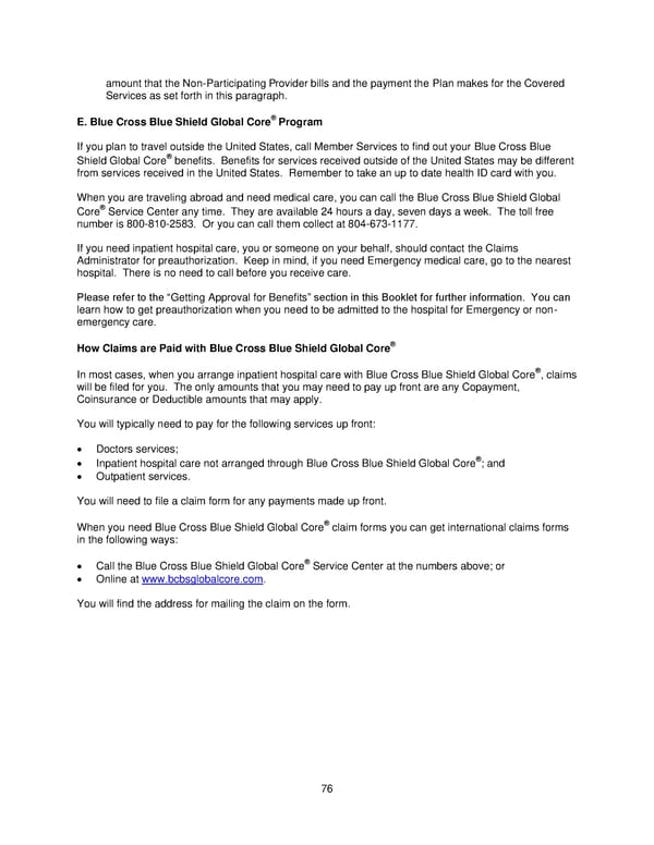 2025 Retiree Indemnity Plan Booklet - Page 77