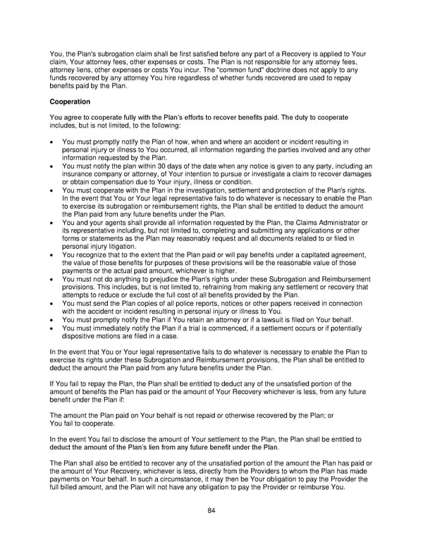 2025 Retiree Indemnity Plan Booklet - Page 85