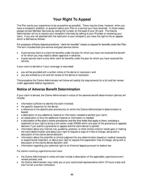 2025 Retiree Indemnity Plan Booklet - Page 87