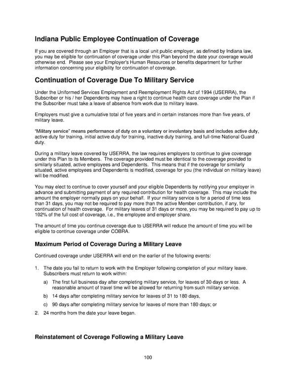 2025 Retiree Indemnity Plan Booklet - Page 101