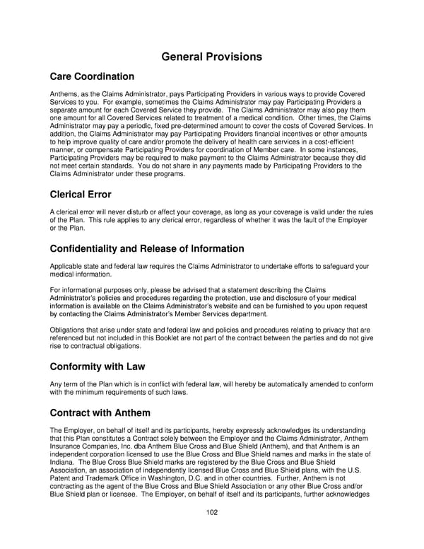 2025 Retiree Indemnity Plan Booklet - Page 103