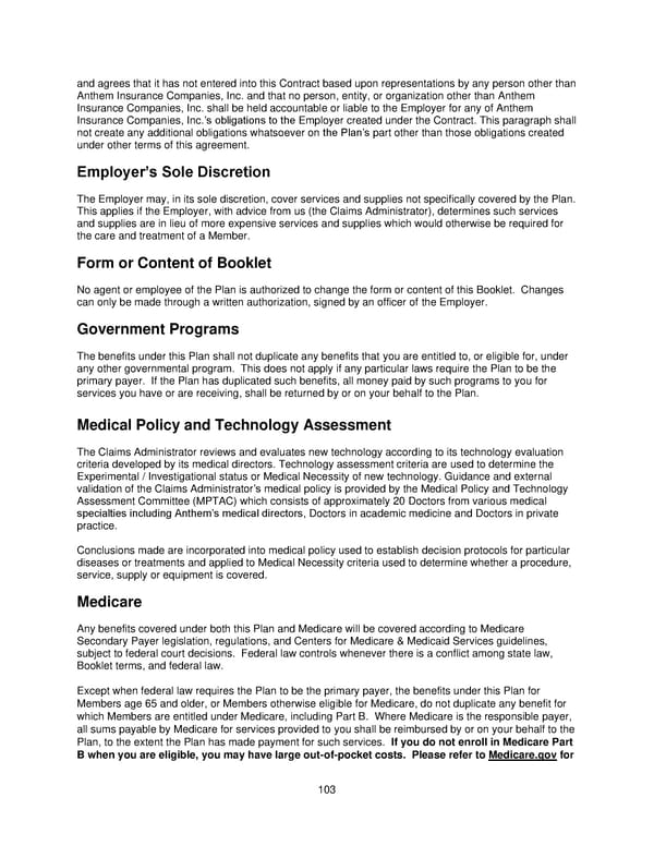 2025 Retiree Indemnity Plan Booklet - Page 104