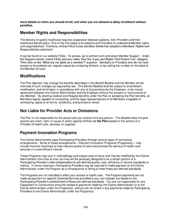 2025 Retiree Indemnity Plan Booklet - Page 105