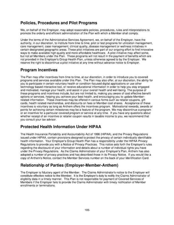 2025 Retiree Indemnity Plan Booklet - Page 106