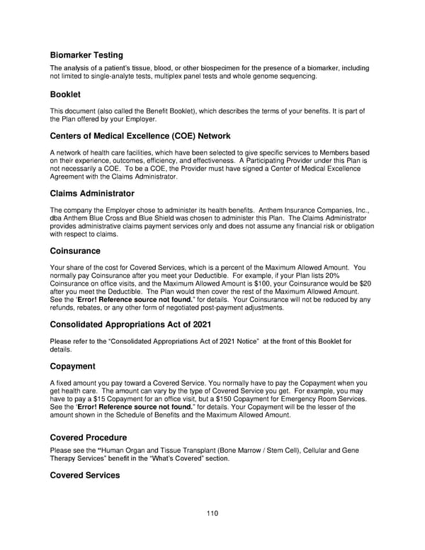 2025 Retiree Indemnity Plan Booklet - Page 111