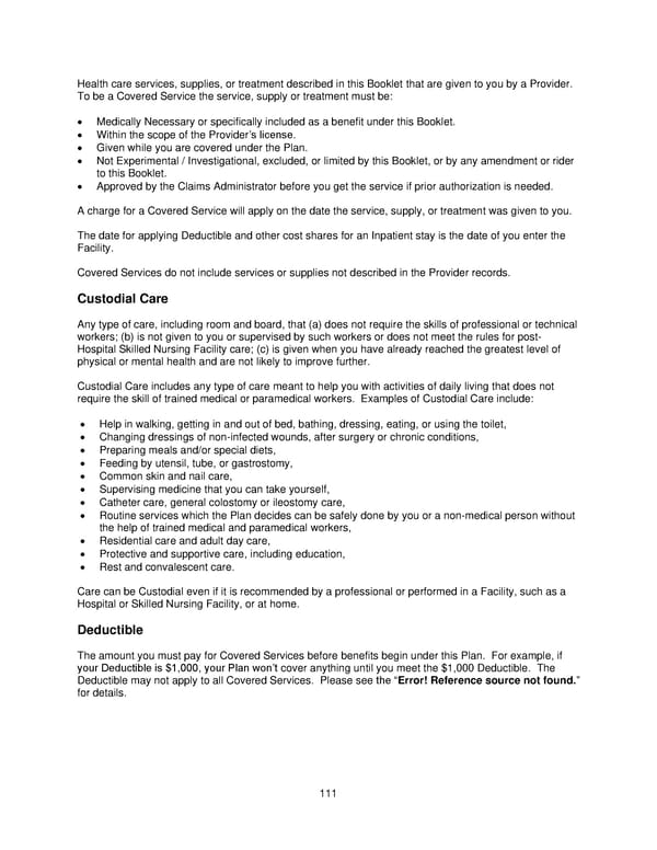 2025 Retiree Indemnity Plan Booklet - Page 112