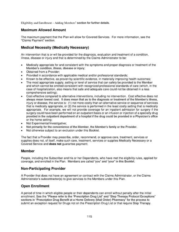 2025 Retiree Indemnity Plan Booklet - Page 116