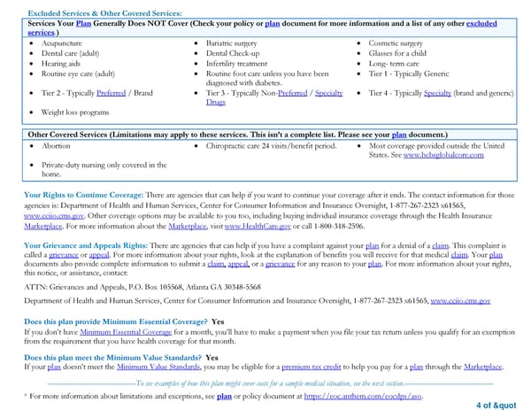 Summary of Benefits and Coverage: Retiree Over Age 65/Medicare Disabled Non EGWP Health Plan CMM - Page 4