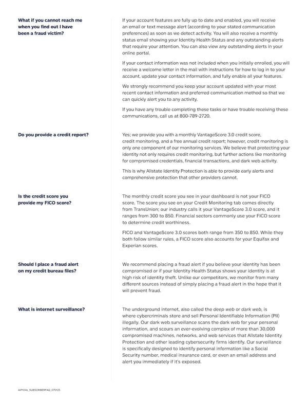 Allstate Identity Protection: FAQs - Page 3