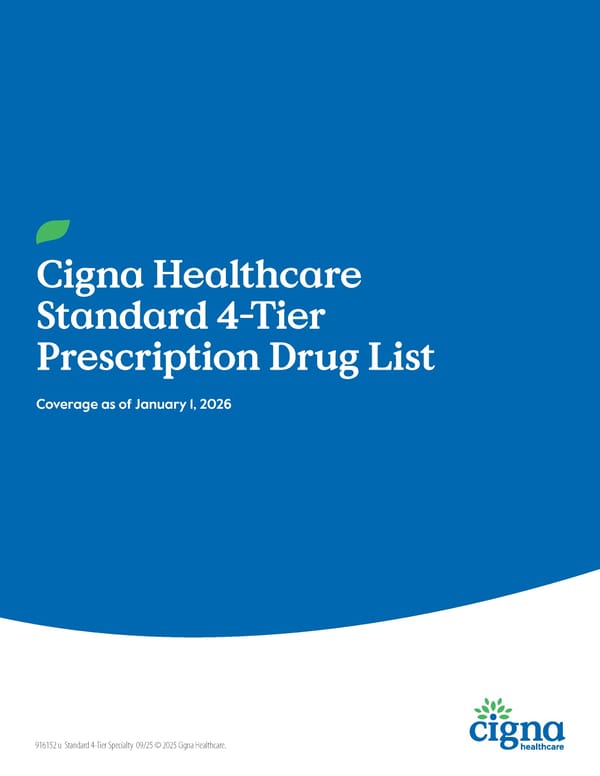 Cigna Healthcare Standard 4-Tier Prescription Drug List - Page 1