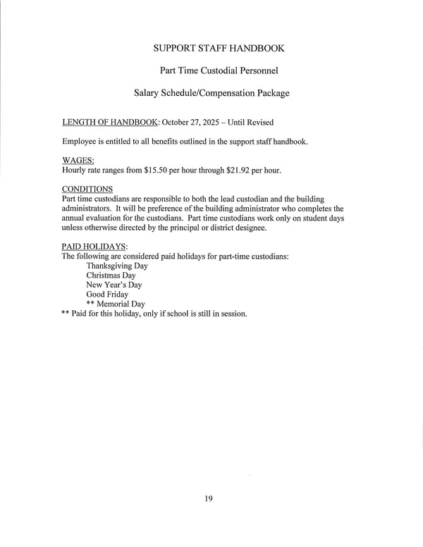 Support Staff Handbook - Page 19