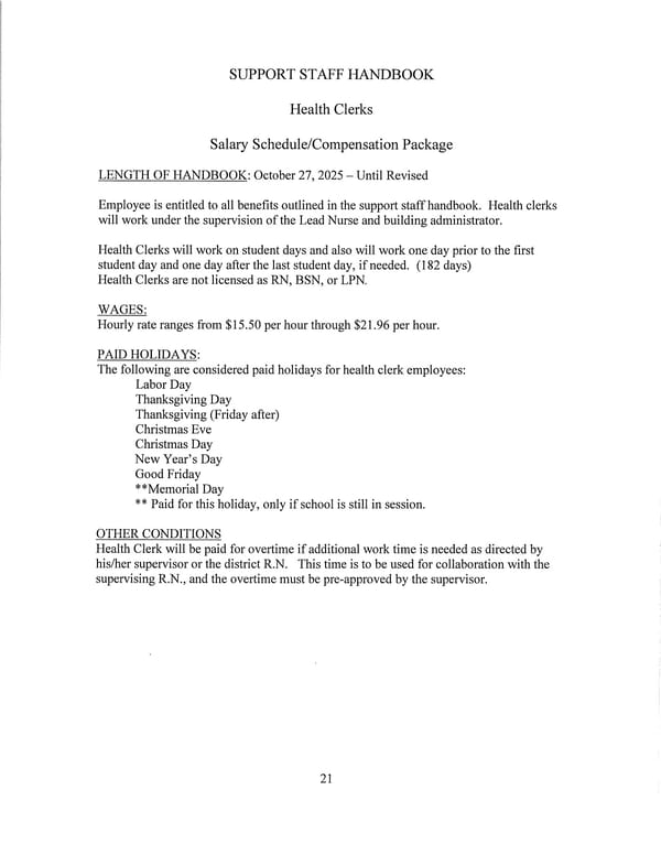Support Staff Handbook - Page 21