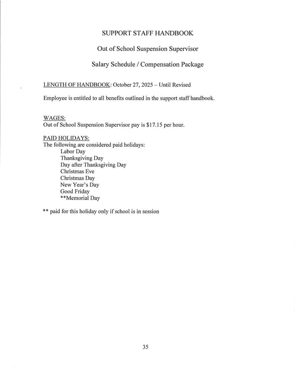 Support Staff Handbook - Page 35