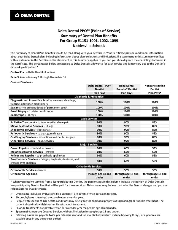[Dental] Delta Dental Plan Summary - Page 1