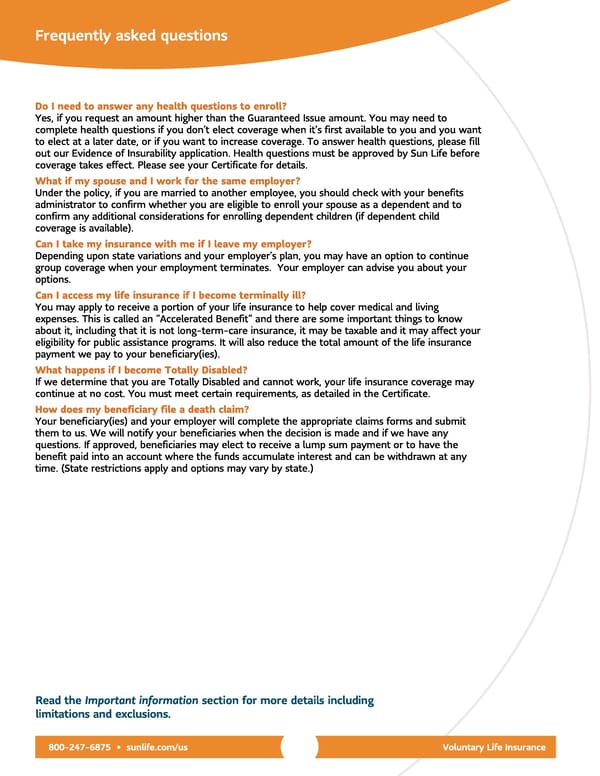 Voluntary Life Insurance Benefits - Page 2