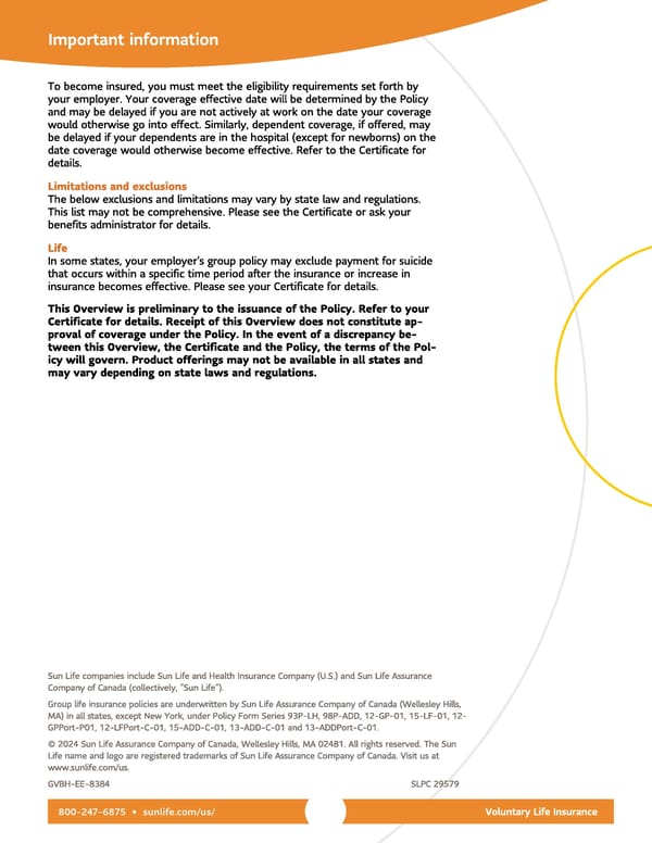 Voluntary Life Insurance Benefits - Page 3