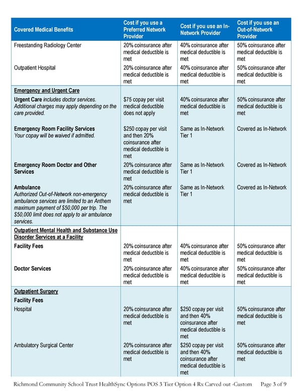 Anthem Summary of Benefits PPO Plan - Page 3