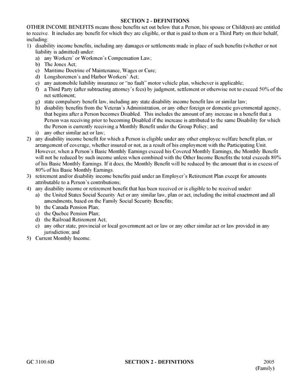 Certificate of Insurance for Group Long Term Disability Income Insurance - Page 12