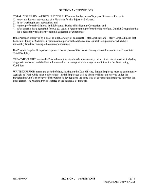 Certificate of Insurance for Group Long Term Disability Income Insurance - Page 16