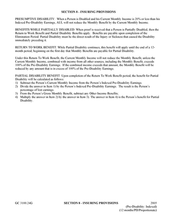 Certificate of Insurance for Group Long Term Disability Income Insurance - Page 38