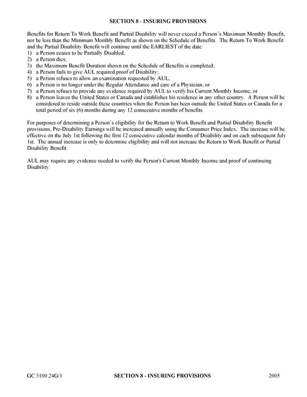 Certificate of Insurance for Group Long Term Disability Income Insurance - Page 39