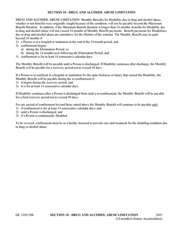 Certificate of Insurance for Group Long Term Disability Income Insurance - Page 44
