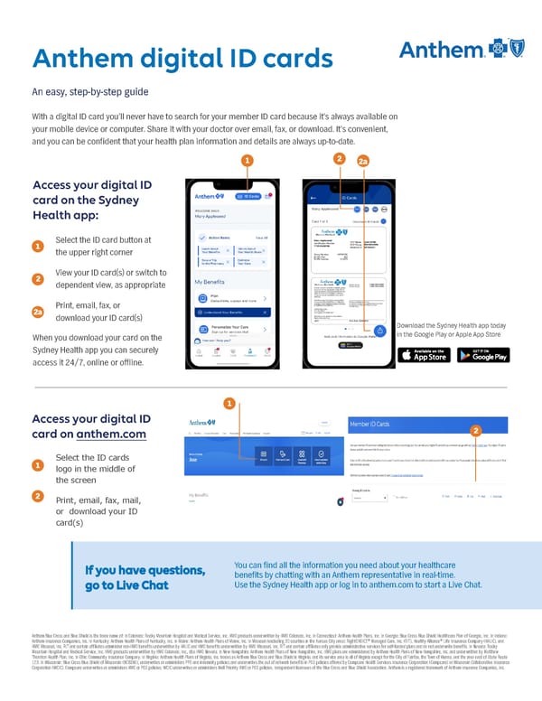 Anthem Digital ID Cards: A Guide - Page 1