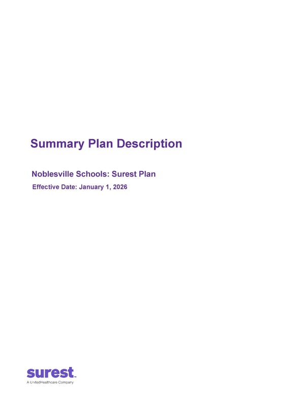 [Surest] Medical Plan Summary - Page 1