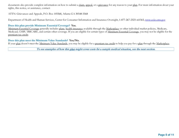 Summary of Benefits and Coverage Plan A - Page 5