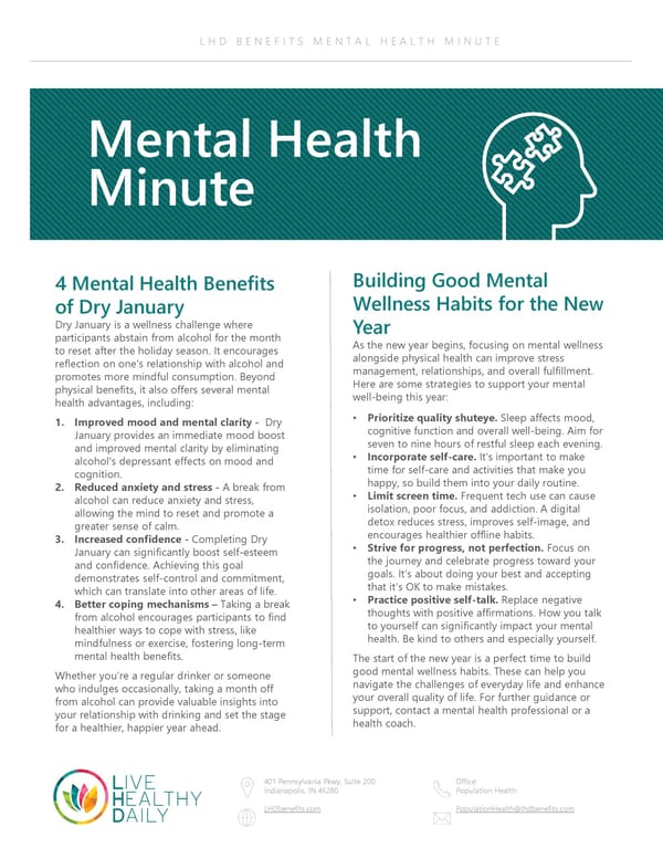 Mental Health Benefits of Dry January - Page 1