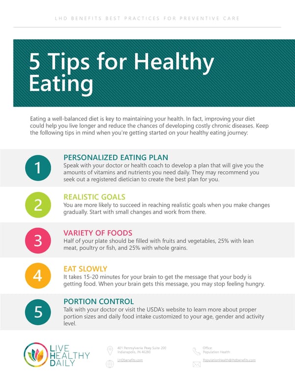 5 Tips for Healthy Eating - Page 1