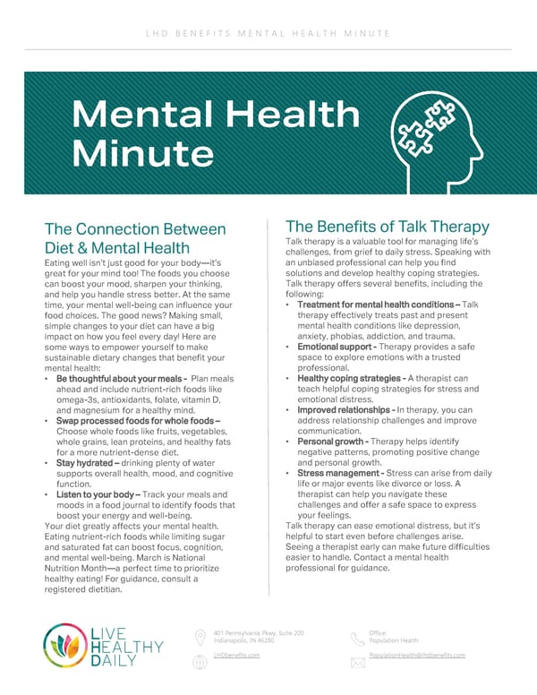 The Connection Between Diet & Mental Health - Page 1