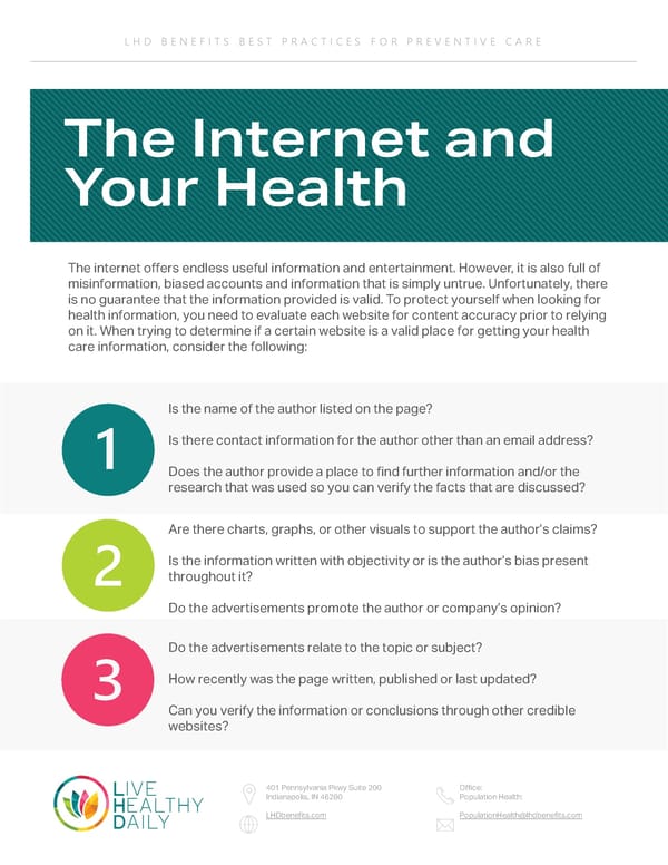 The Internet and Your Health - Page 1